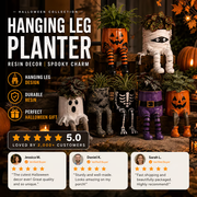 💀🎃Halloween Whimsical Hanging Leg Planter Hand-Painted Resin Succulent Pot💐