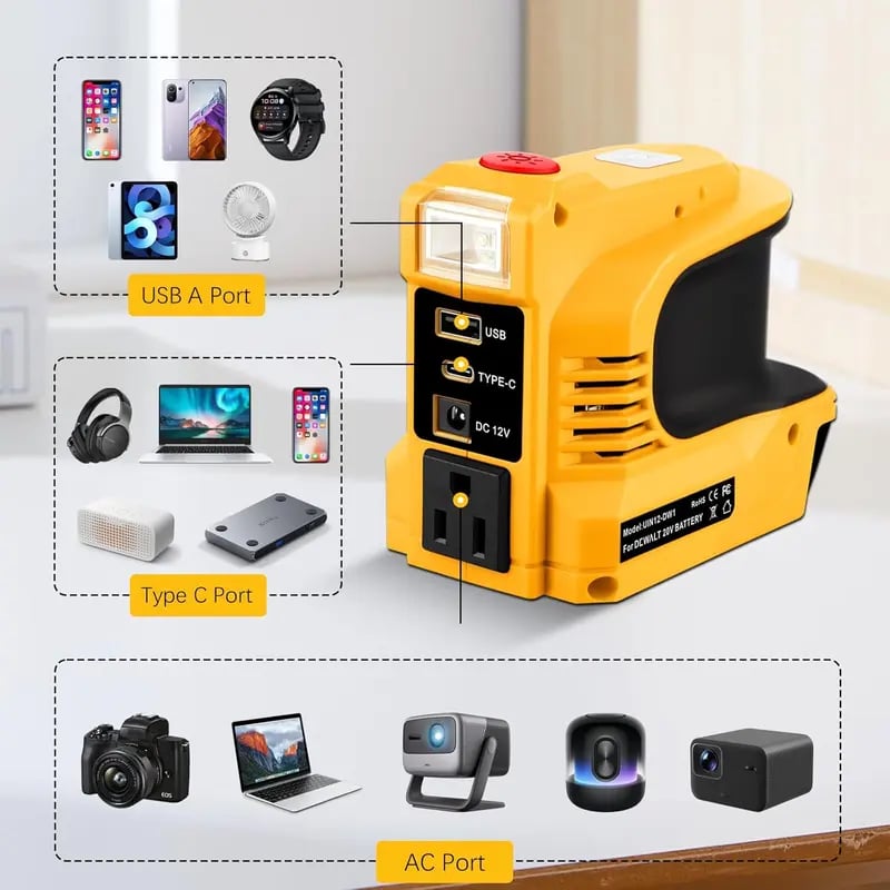 ⚡Compact DC to AC Inverter - Suitable For Cars, Motorhomes, Outdoor ( Free Shipping )