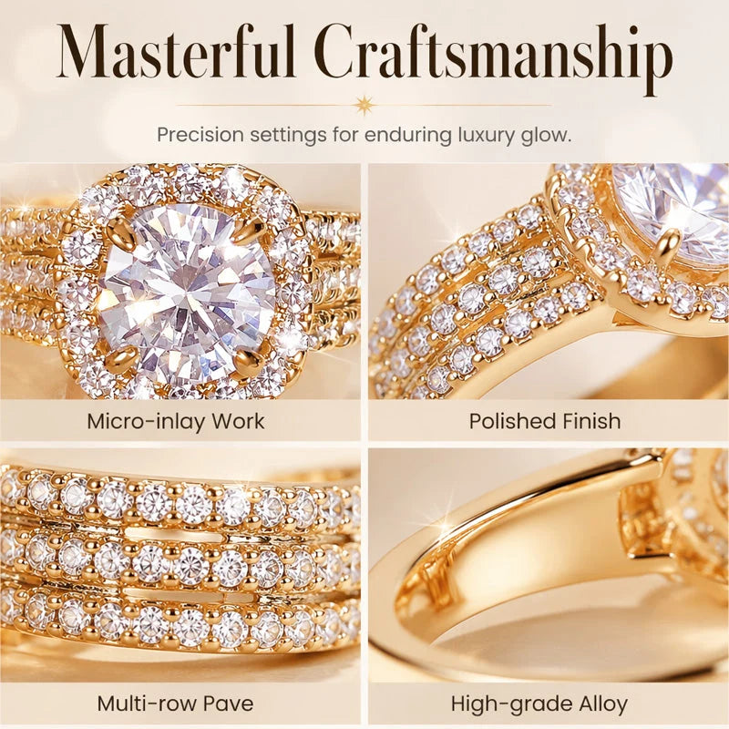 Women's Zircon Halo Ring