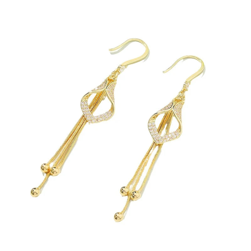 💥Limited Time Discount! 🔥Elegant Geometric Tassel Hook Earrings