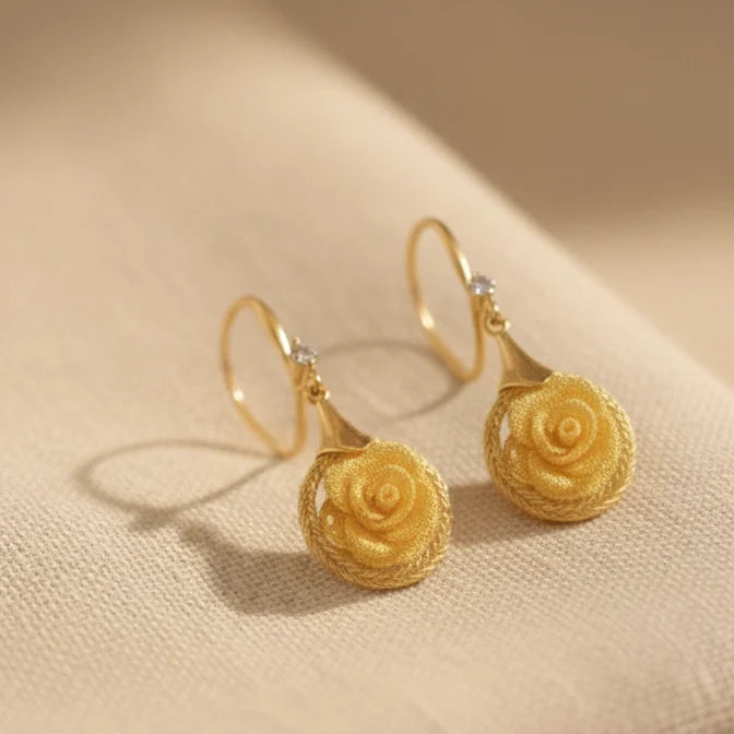 Gold Flower Earrings