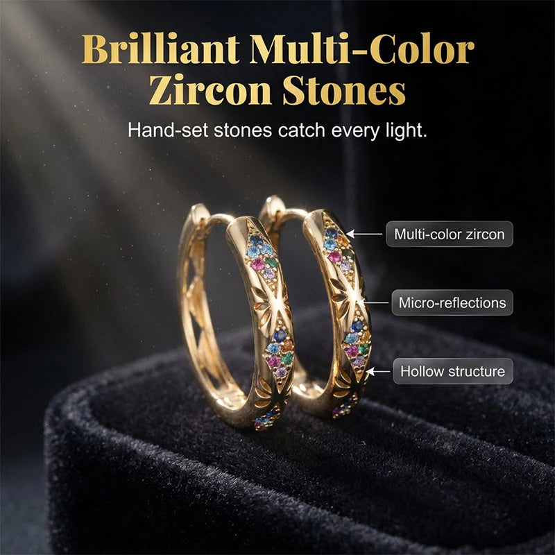Round Sparkly Zircon Earrings