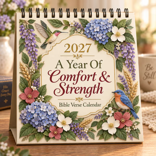 ✝️ 3D Christian Calendar 2027 | 12 Scripture Designs with Nature Scenes, Birds & Flowers for Faith-Filled Homes & Meaningful Gifts 🎁