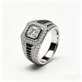 Elegant Shiny Square Halo Ring