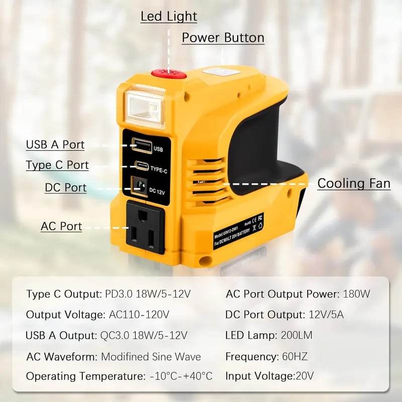⚡Compact DC to AC Inverter - Suitable For Cars, Motorhomes, Outdoor ( Free Shipping )