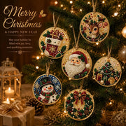 Christmas DIY Diamond Painting Ornaments Kit (12-Piece) – Xmas Tree Hanging Craft Decoration