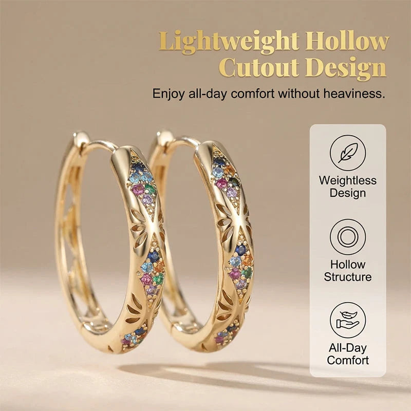 Round Sparkly Zircon Earrings