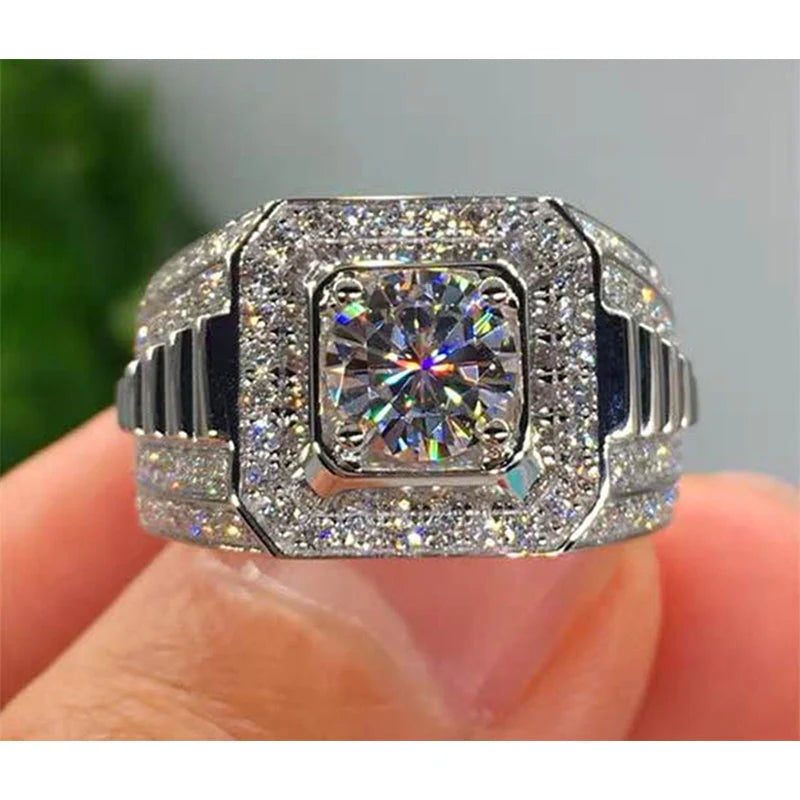 Elegant Shiny Square Halo Ring