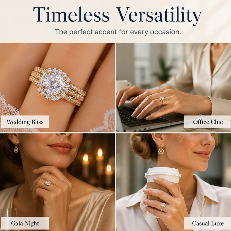 Women's Zircon Halo Ring