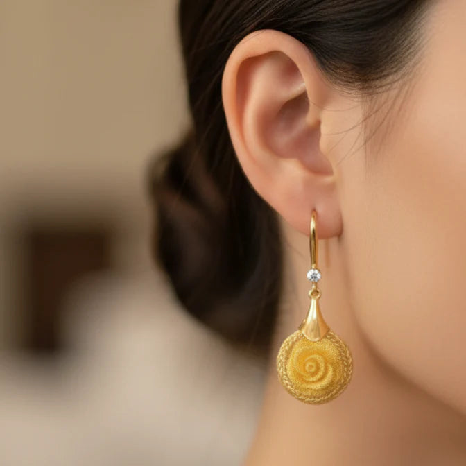 Gold Flower Earrings