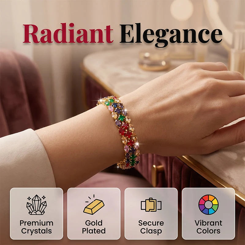 🥳 Women's Elegant Multicolor Tennis Bracelet – Sparkling and Timeless – Perfect for Everyday Wear or Special Occasions – A Pop of Bright Color, Radiantly Beautiful 🌸✨💖
