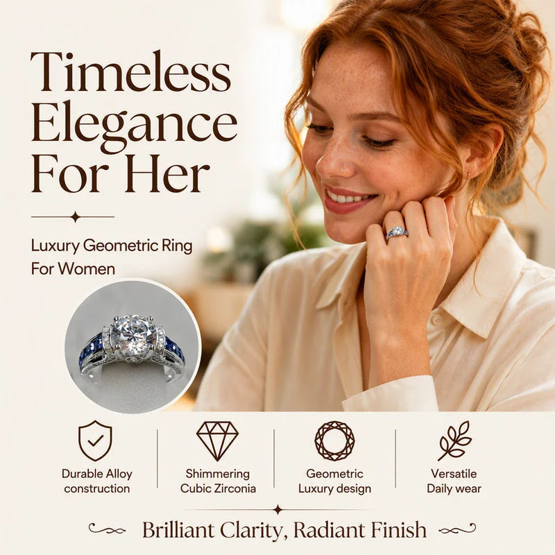 Elegant cubic zirconia ring