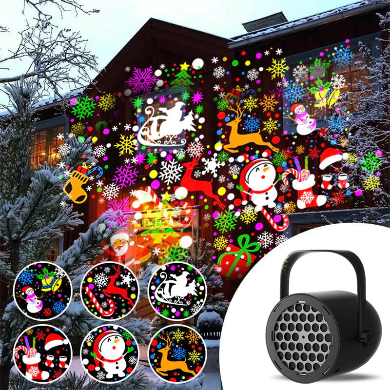 🎅Christmas Hot Sale🎁16-Pattern USB Christmas Projector Light