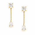 Sparkling long zircon earrings