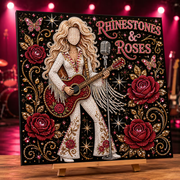 🎤 Premium 3D Pearl Dolly Country Music Tribute Art Kit | Luxury Flocked Canvas with Scratch-Resistant Non-Fading Acrylic Resin Pearls & Faceted Drills DIY Keepsake Decor 💎✨
