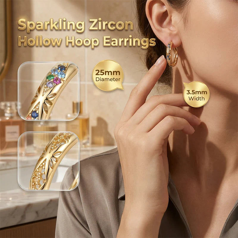 Round Sparkly Zircon Earrings