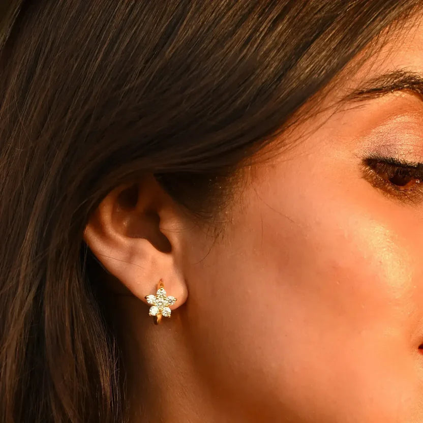Flower Zircon Drop Earrings