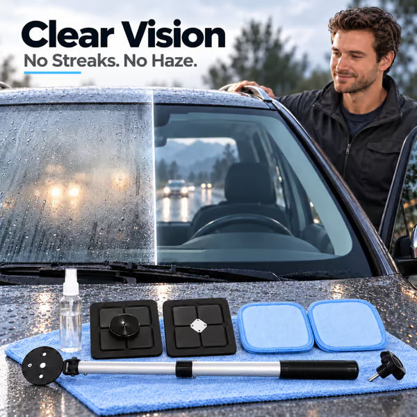 🚗🧼Dual Magnetic Car Windshield Cleaner | Streak-Free Auto Glass Cleaning Kit✨