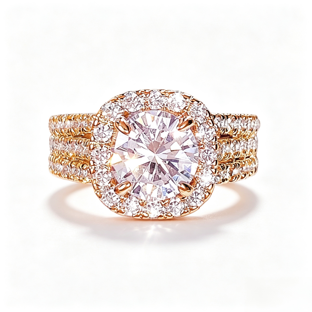 Women's Zircon Halo Ring