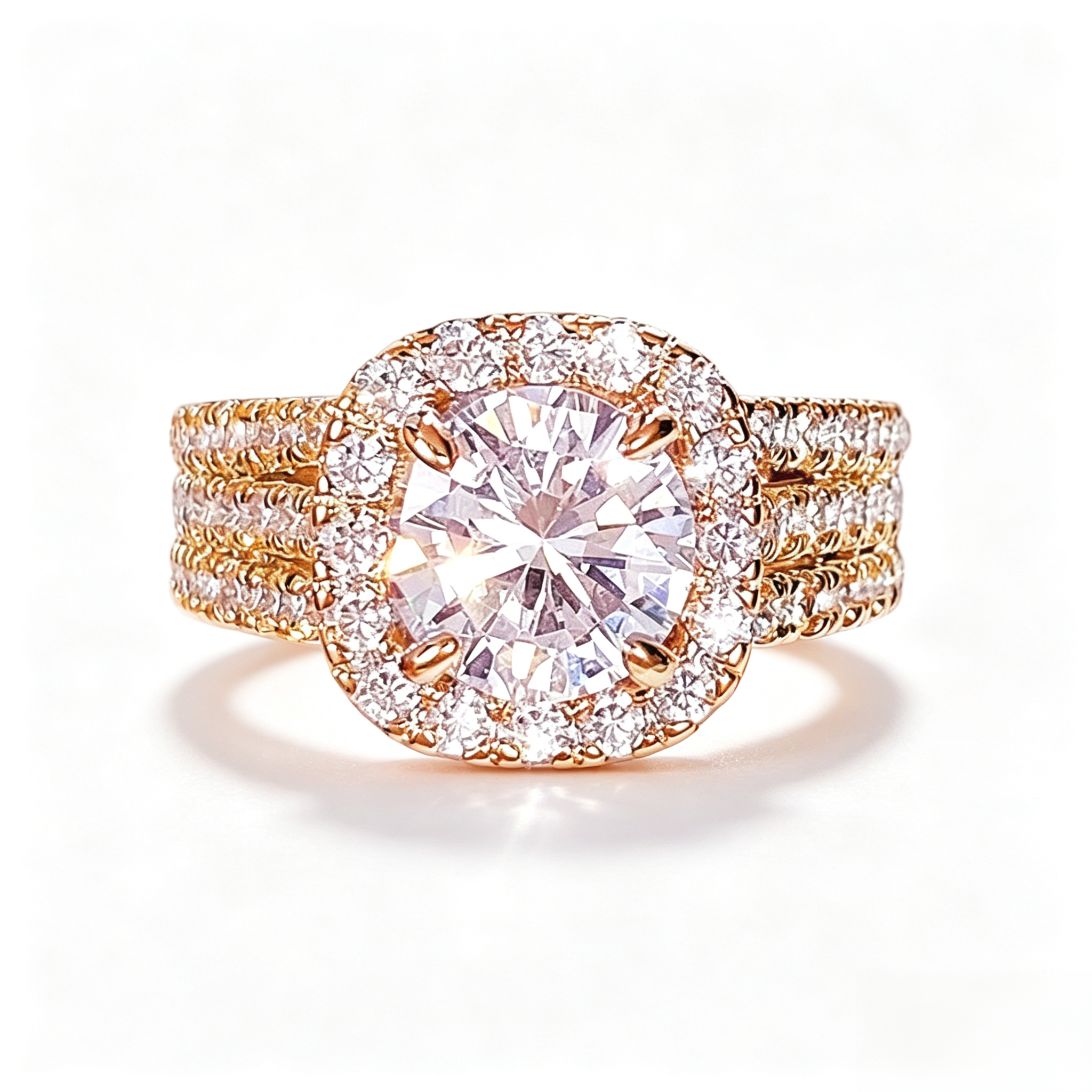 Women's Zircon Halo Ring