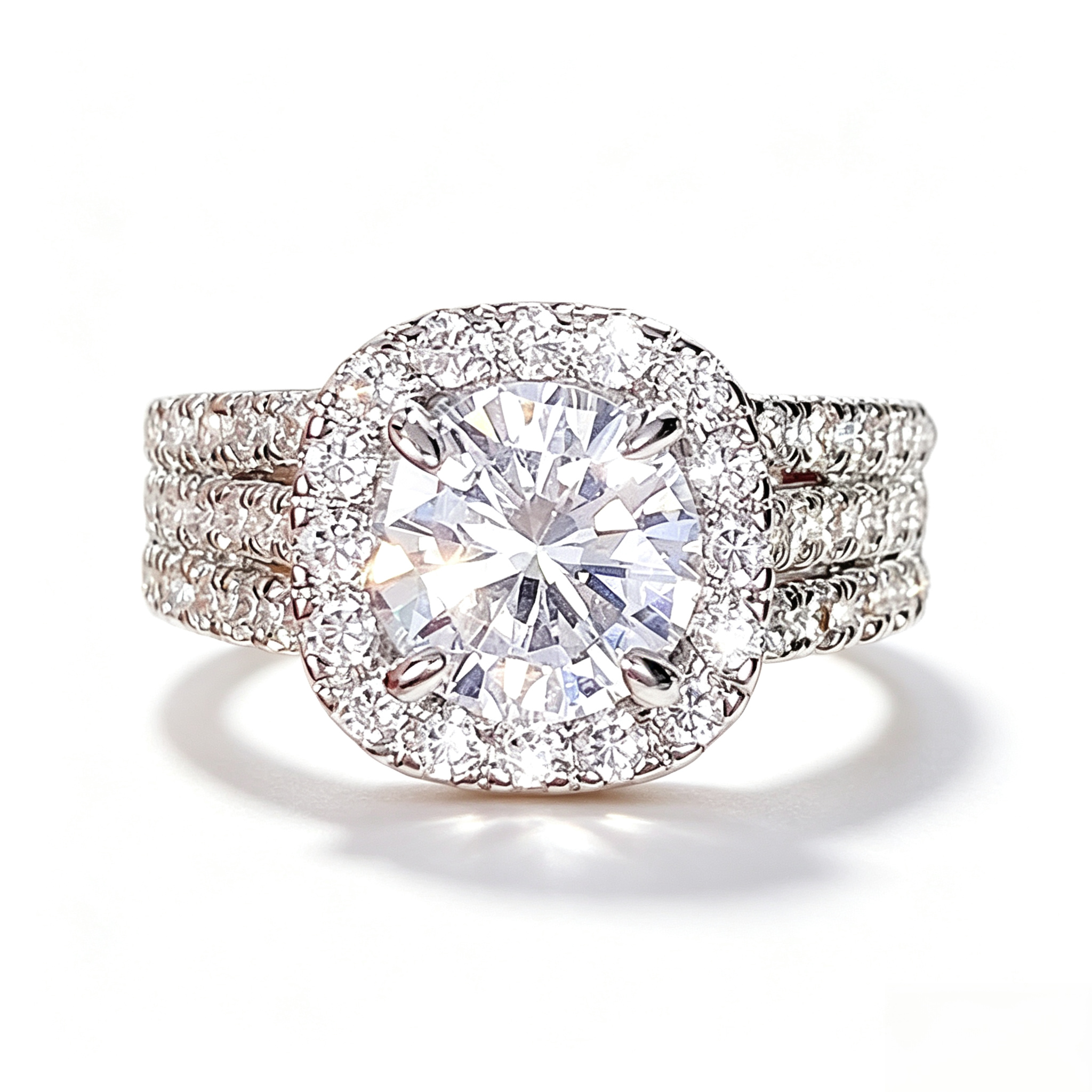 Women's Zircon Halo Ring