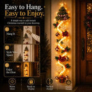 ⏳ Last Day 49% OFF – 🎄MerryCascade™ Glowing Christmas Door Hanger | 6 Festive Lighted Designs with Warm Glow. Dimensional Details & Space-Saving Vertical Décor ✨