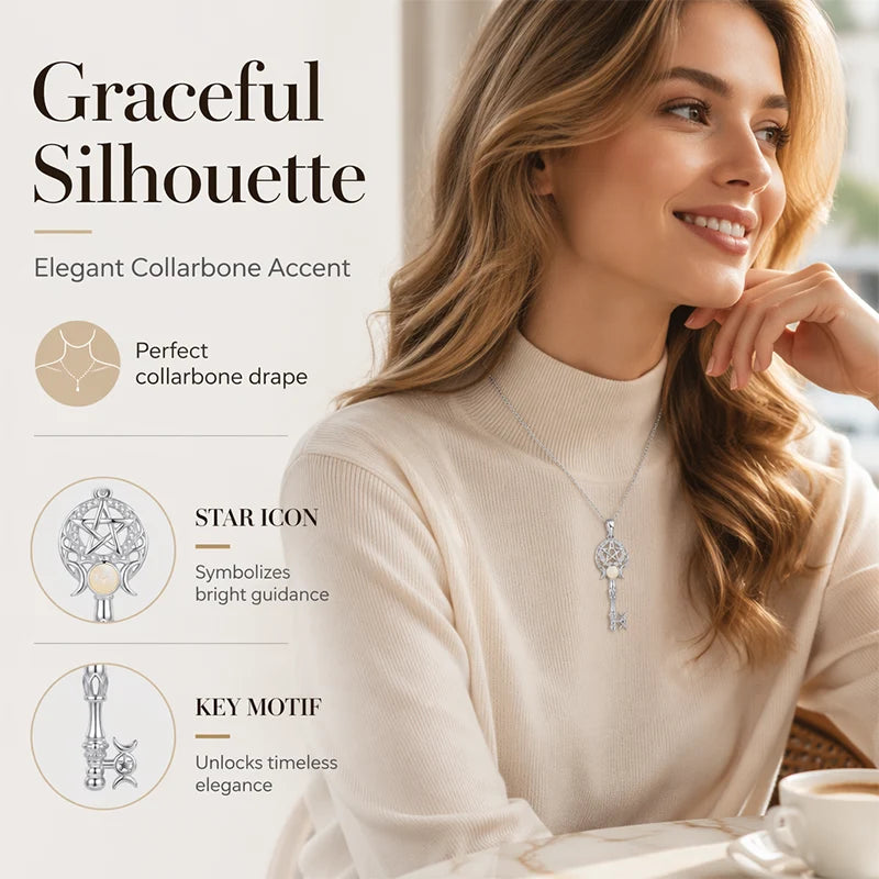 🔮 Shining Key Necklace – Delicate shine, elegant and lightweight – A perfect gift choice for special moments ✨