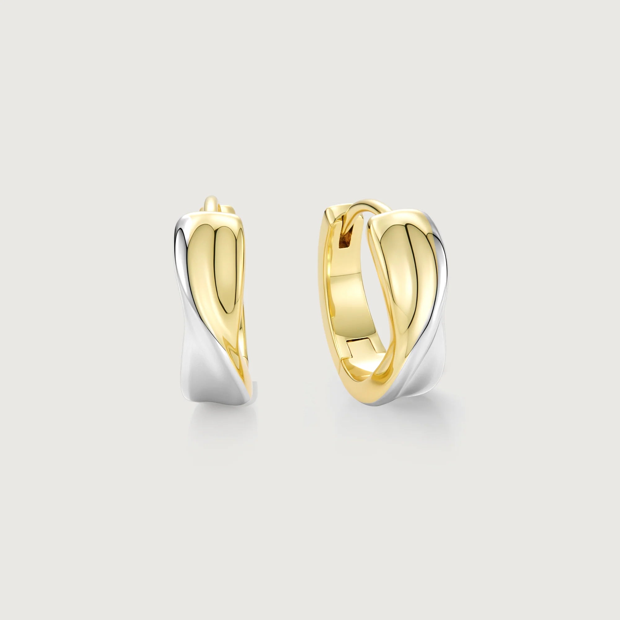 Flowline Two-Tone Sculpted Hoop Earrings