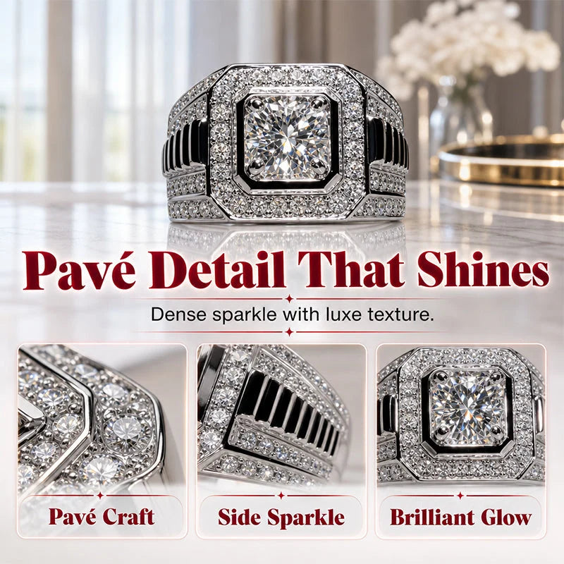 Elegant Shiny Square Halo Ring