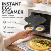 🥚✨ BUY 1 GET 1 FREE! Dual-Cavity Microwave Egg Poacher | Quick & Healthy Breakfast in Minutes 🍳