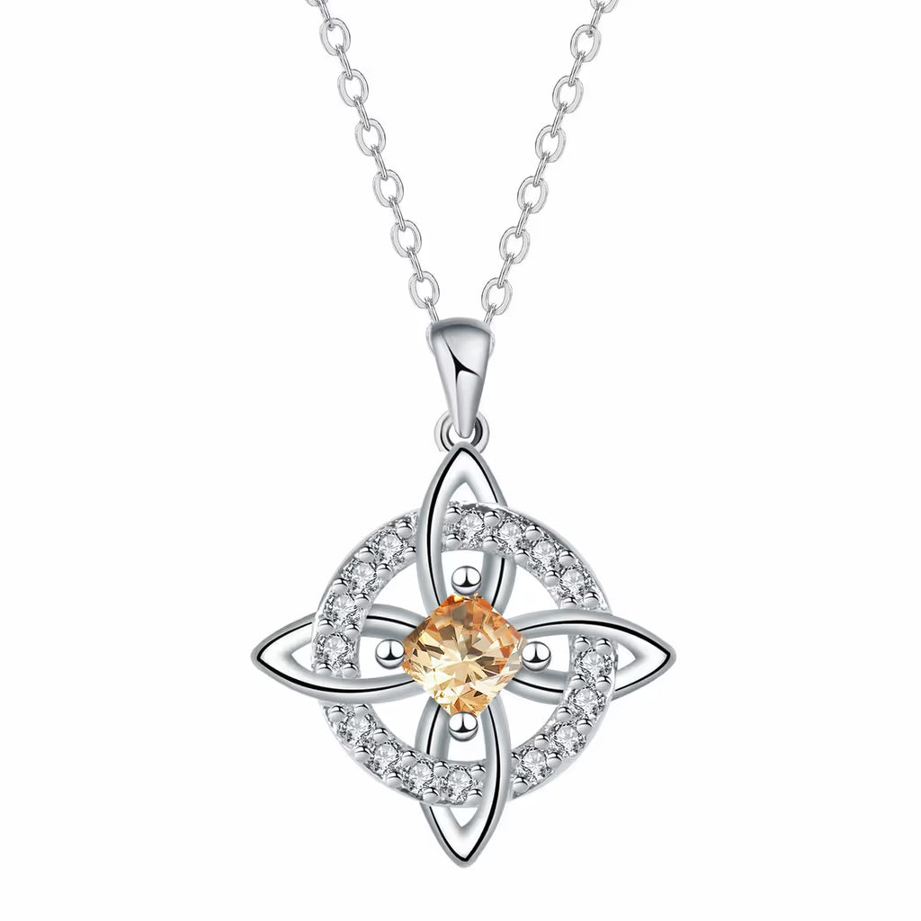 Mystical Birthstone Witches Knot Necklace – Natural Crystal🔮💞Protect Your Loved Ones