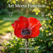 🛩️Last day promotion/🐦 Handmade Metal Flower Garden Stake – Bird Bath & Outdoor Decor for Nature Lovers 🌸