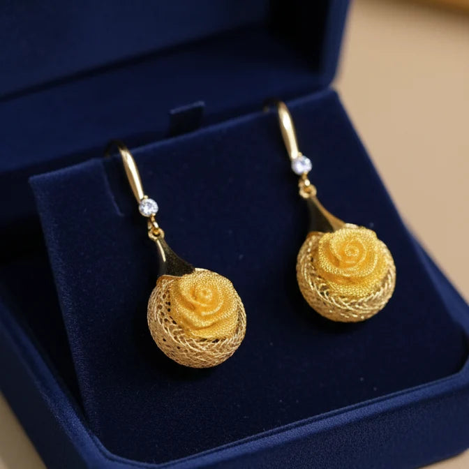 Gold Flower Earrings
