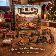 The Forgotten Frontier Ghost Town Advent Calendar  | 24‑Day Build‑Your‑Own Wild West Town Reusable Wooden Countdown