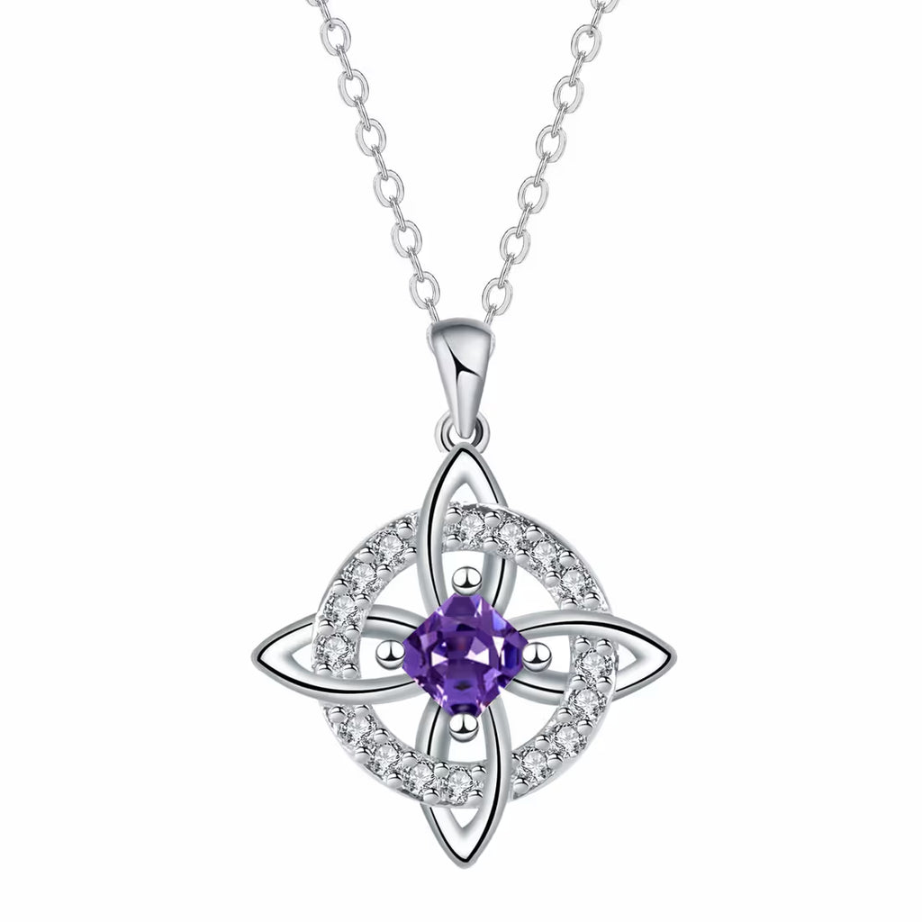Mystical Birthstone Witches Knot Necklace – Natural Crystal🔮💞Protect Your Loved Ones