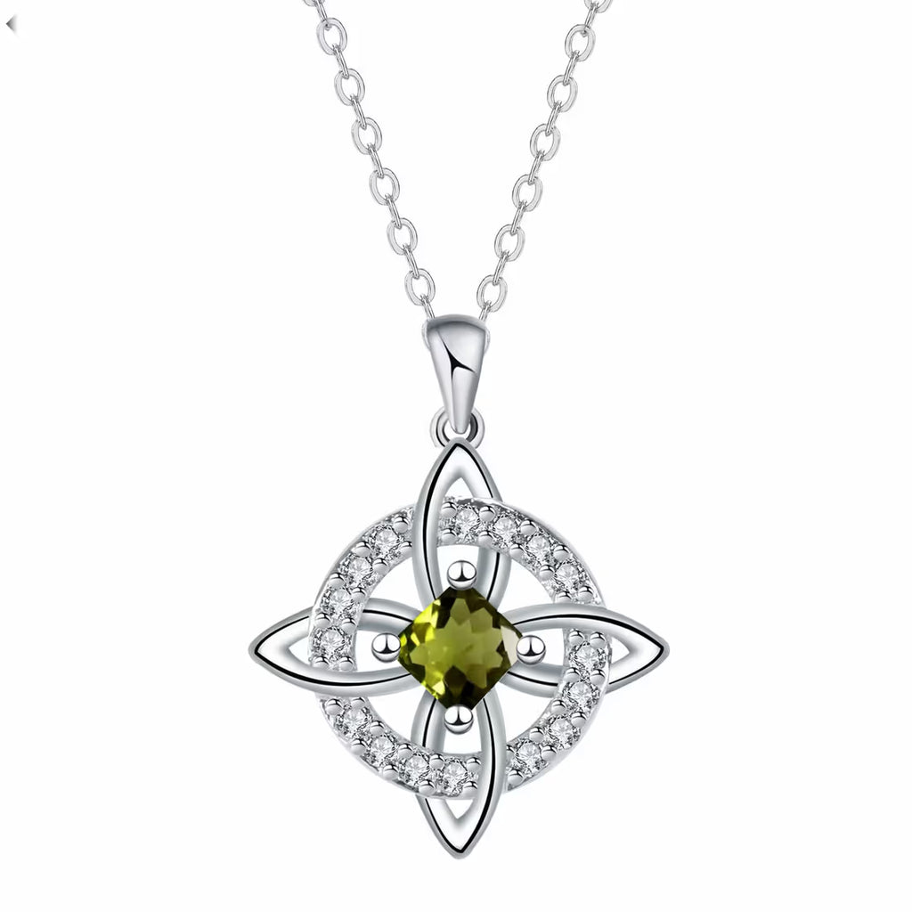Mystical Birthstone Witches Knot Necklace – Natural Crystal🔮💞Protect Your Loved Ones