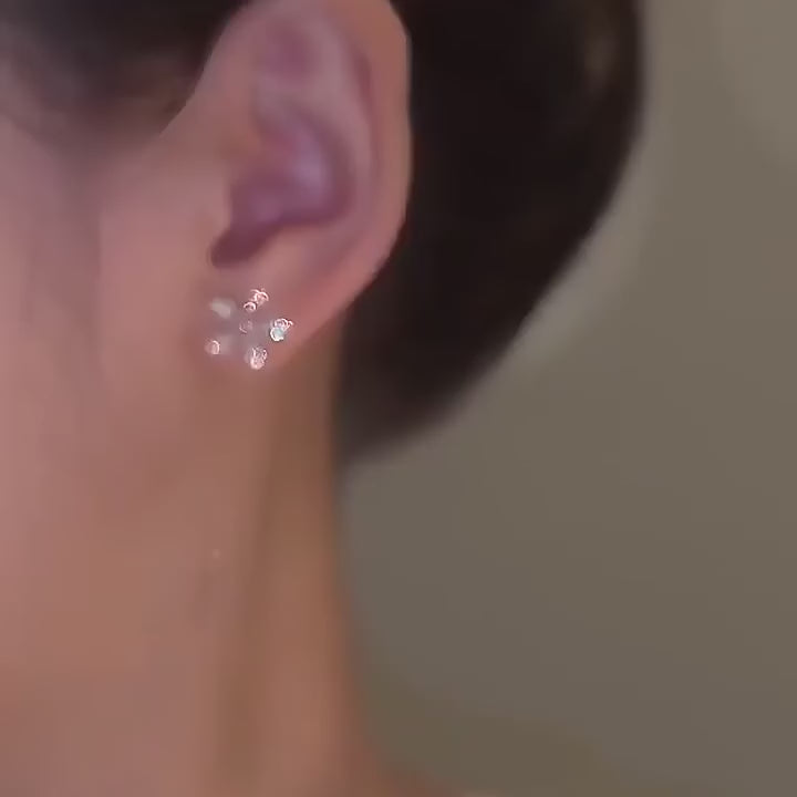 FLOWER THREADER DIAMOND EARRINGS