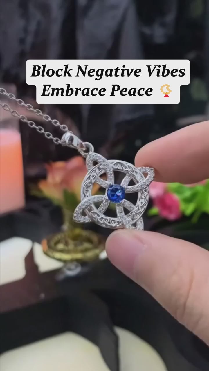 Mystical Birthstone Witches Knot Necklace – Natural Crystal🔮💞Protect Your Loved Ones