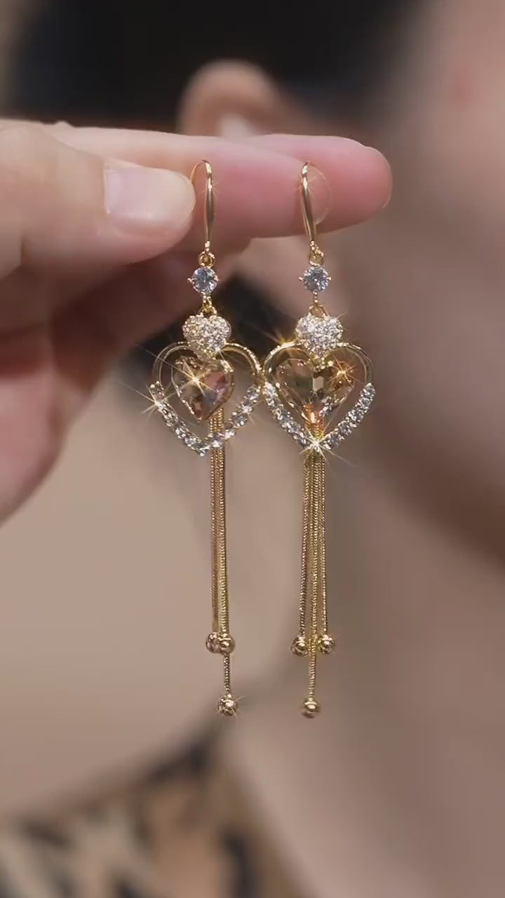 ✨ Sparkling Zircon Tassel Earrings