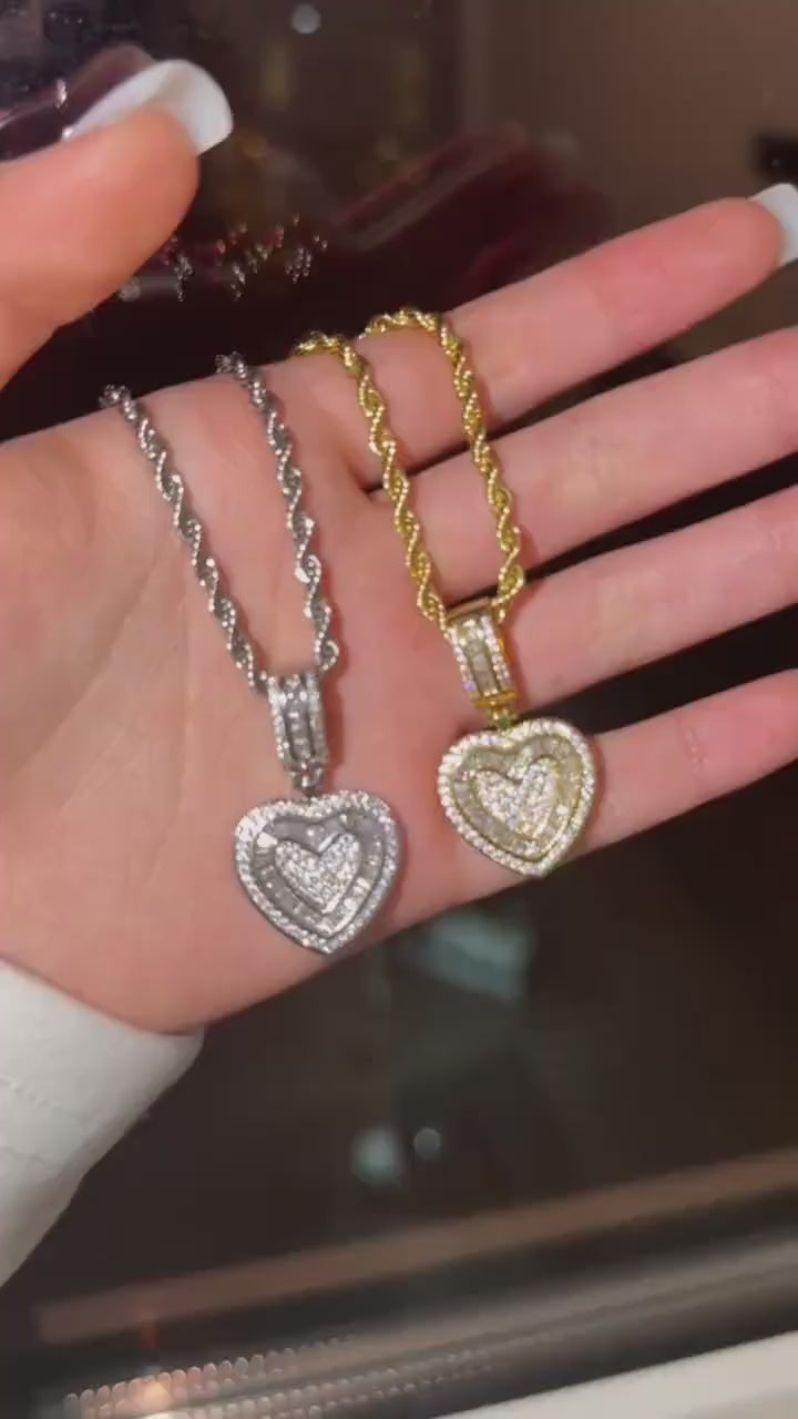 Double Heart Pavé Necklace
